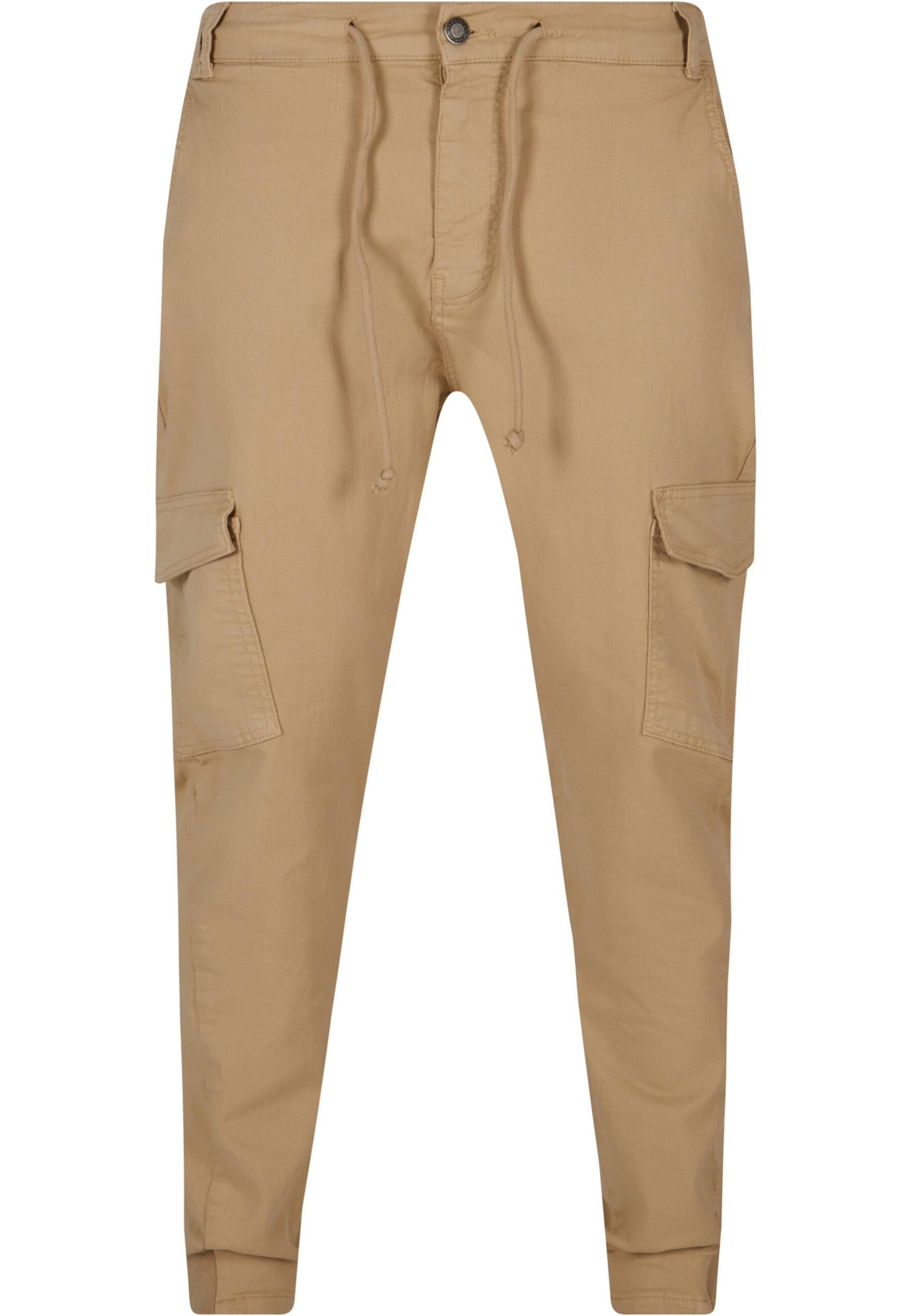 Tapered Pantaloni cargo di 2Y Premium in beige: frontale