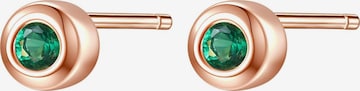 Boucles d'oreilles 'Emerald Bezel Cubic Zirconia' Hey Happiness en or : devant