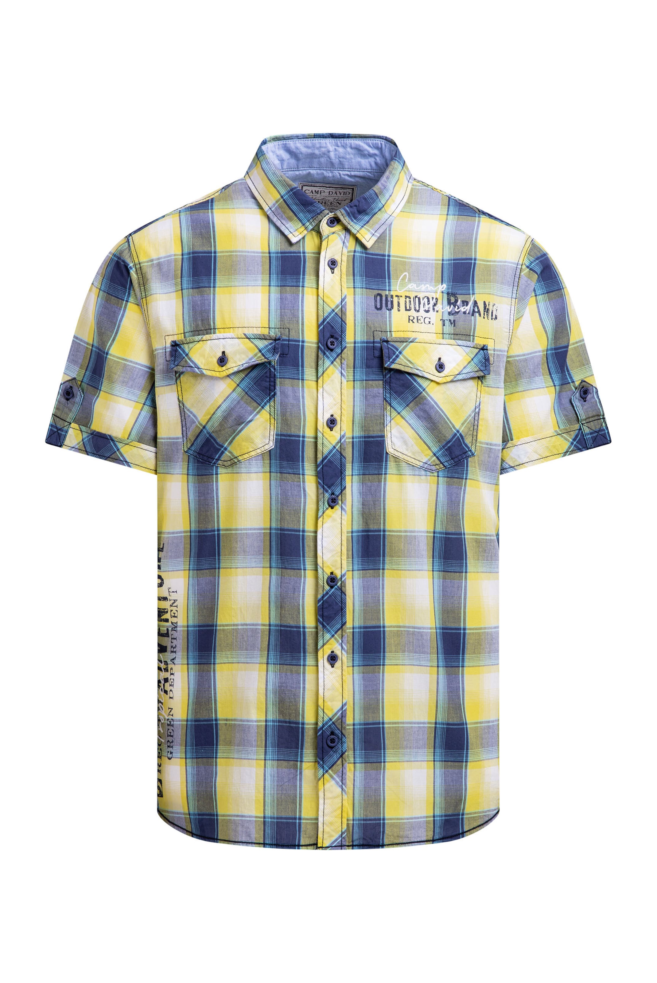 CAMP DAVID Regular fit Button Up Shirt in Yellow: front