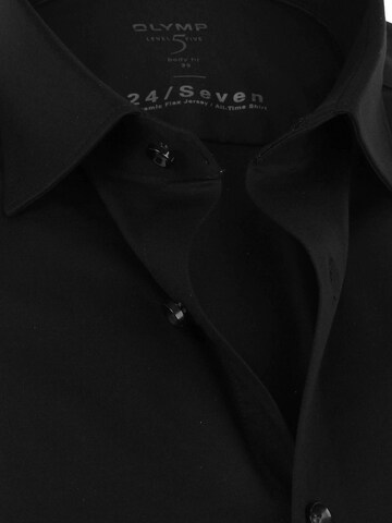 OLYMP Slim fit Button Up Shirt 'Level 5 24/Seven' in Black