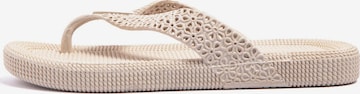 Brasileras - Sandalias de dedo 'Flopee' en beige: frente