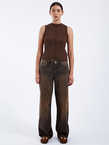 Dr. Denim Top 'Deia Waffle Top'‌‌‌‌‌‌‌‌ in Braun