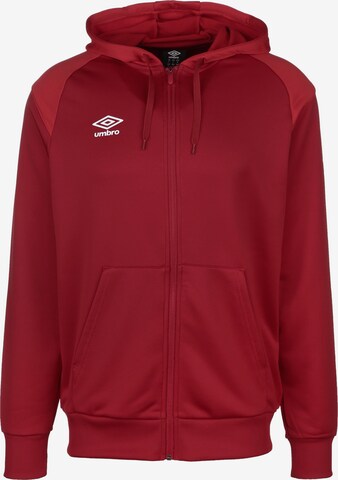 UMBRO Athletic Zip-Up Hoodie in Red: front