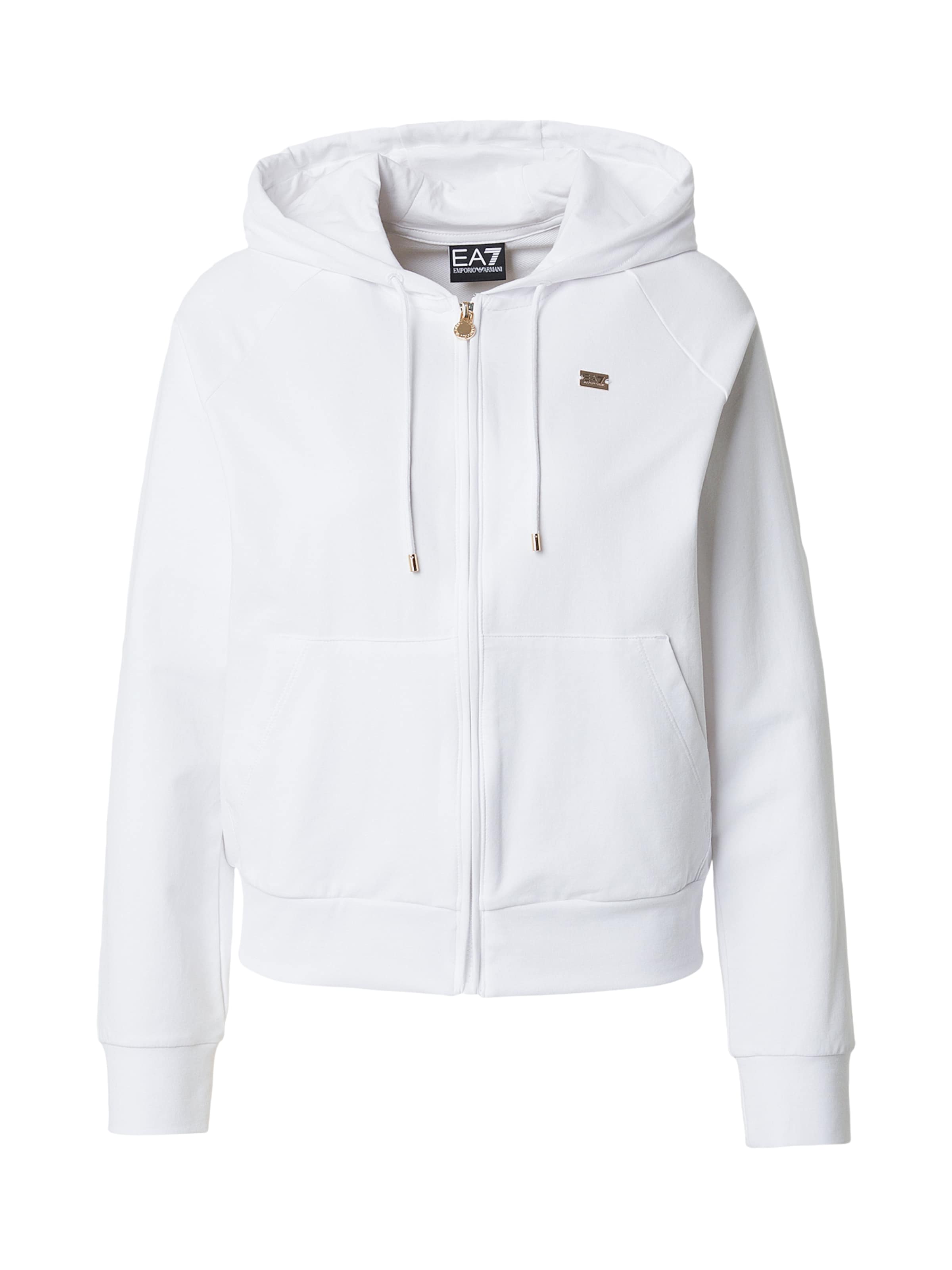 Giacca di felpa di EA7 Emporio Armani in bianco: frontale