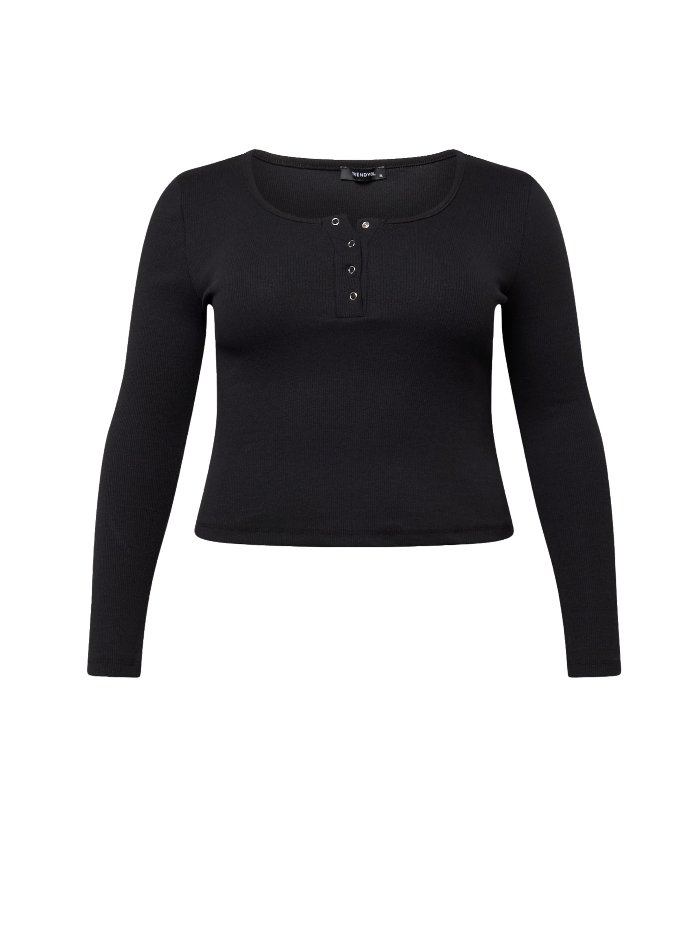 Trendyol Curve Тениска в черно: отпред