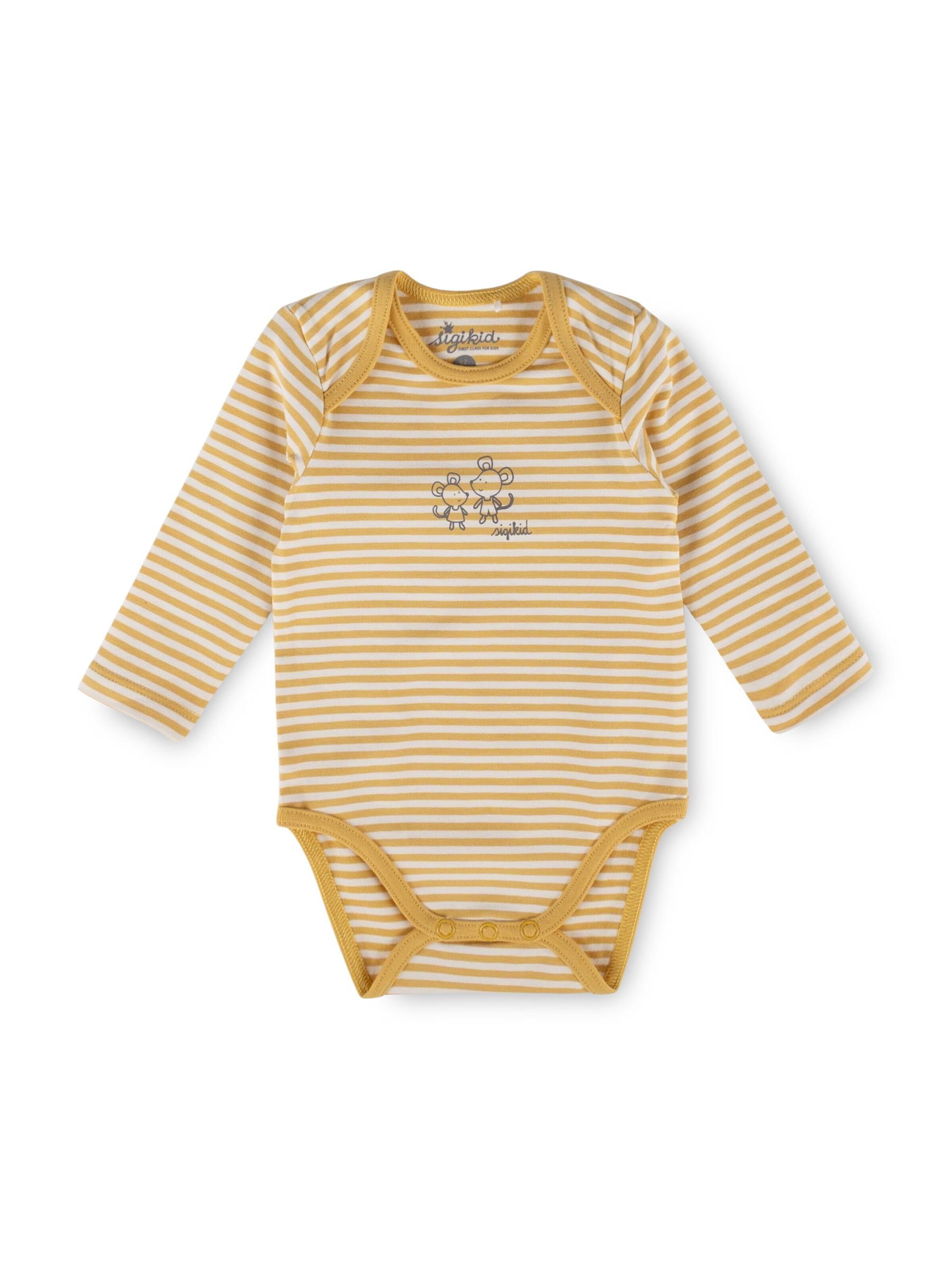 SIGIKID Romper/Bodysuit 'Body, langarm Classic Baby' in 50 in Yellow, Item view