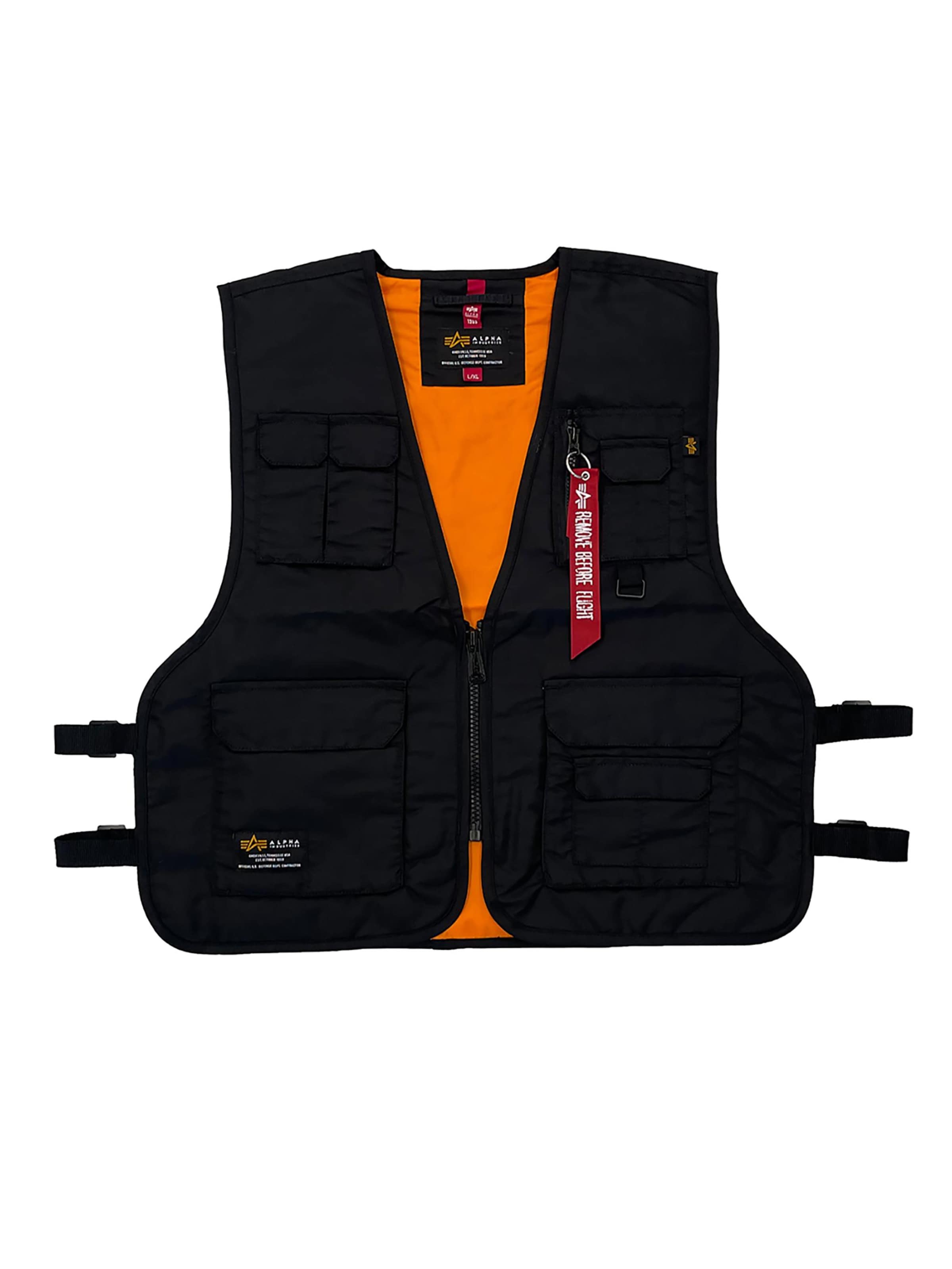 ALPHA INDUSTRIES Weste 'Utility' in schwarz, Produktansicht