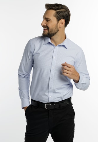 Coupe slim Chemise business DreiMaster Klassik en bleu : devant