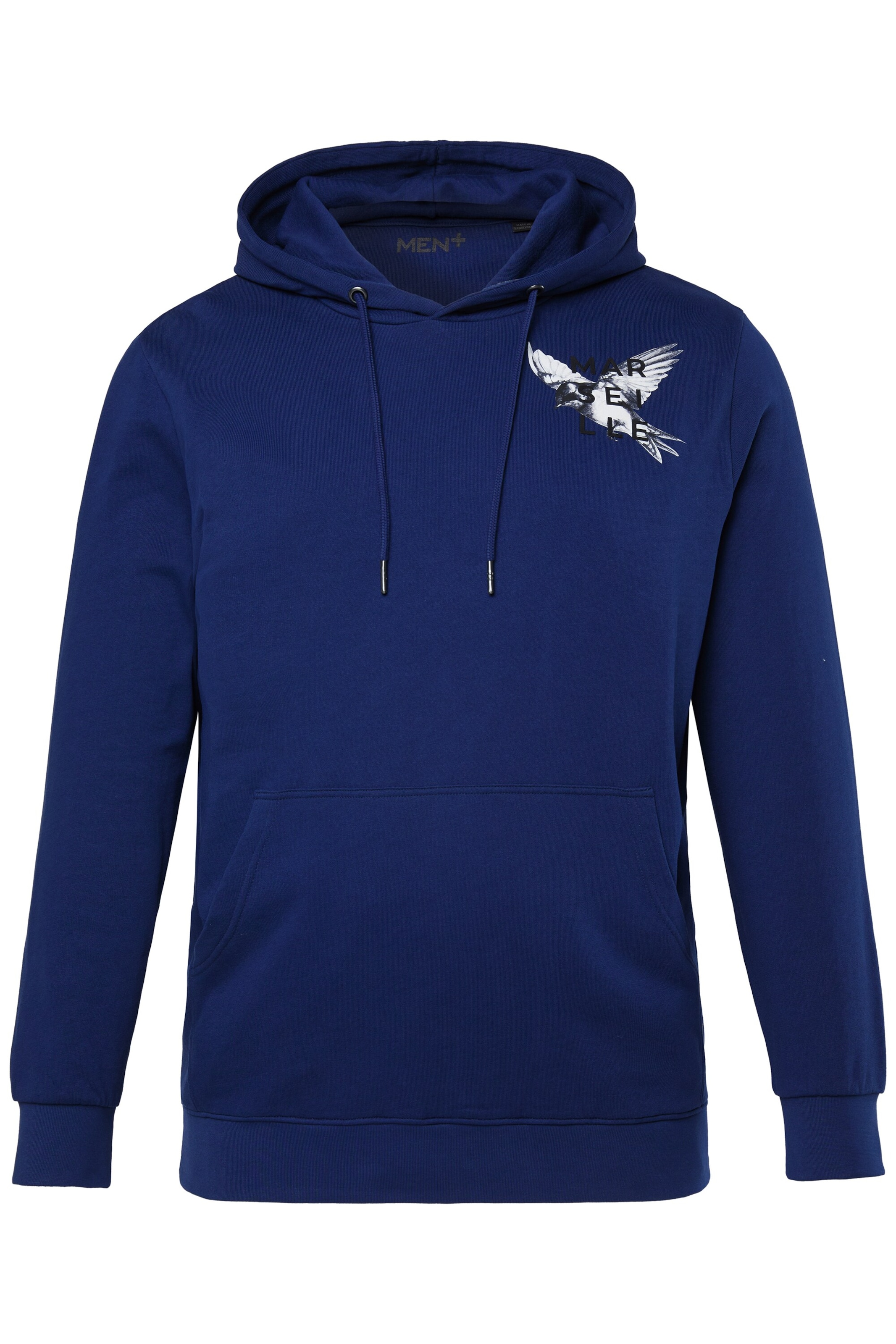 Men Plus Hoodie in Blau: Vorderseite