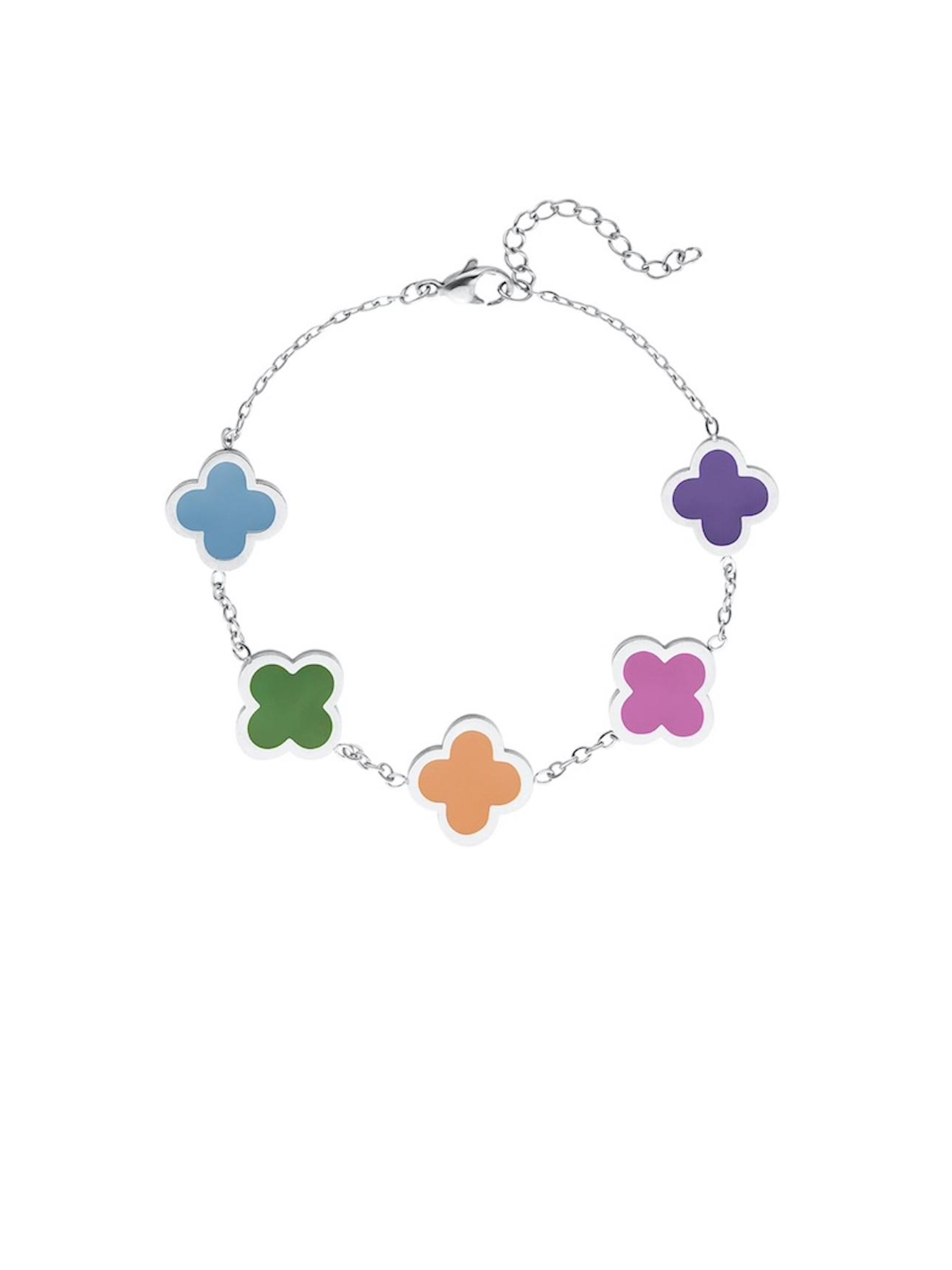 Cala Rose Bracelet 'SUNNY CLOVER' in Silver: front