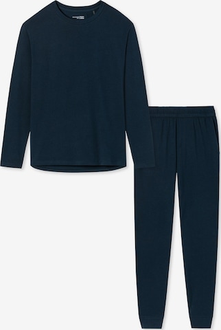 SCHIESSER Pajama 'Cotton' in Blue: front