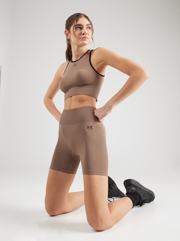 P.E Nation Skinny Παντελόνι φόρμας 'Restore Seamless 5' σε καφέ