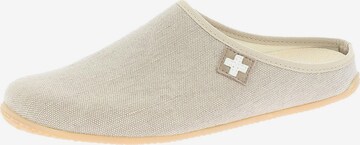 Living Kitzbühel Hausschuh 'Cotton - Schweizer Kreuz' in Weiß: Vorderseite