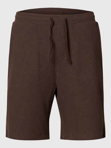 Pantalon SELECTED HOMME en marron : devant