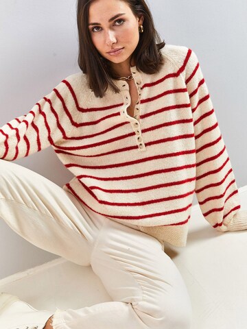 Bianco Lucci Sweater in Beige: front