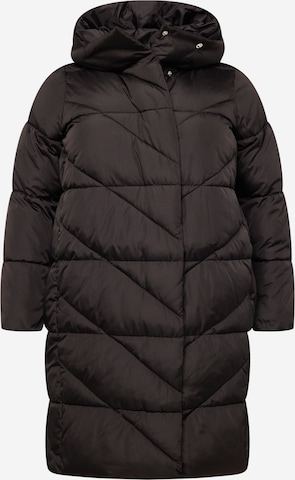 Vero Moda Curve Zimní kabát 'LIGASOFIE' – černá: přední strana