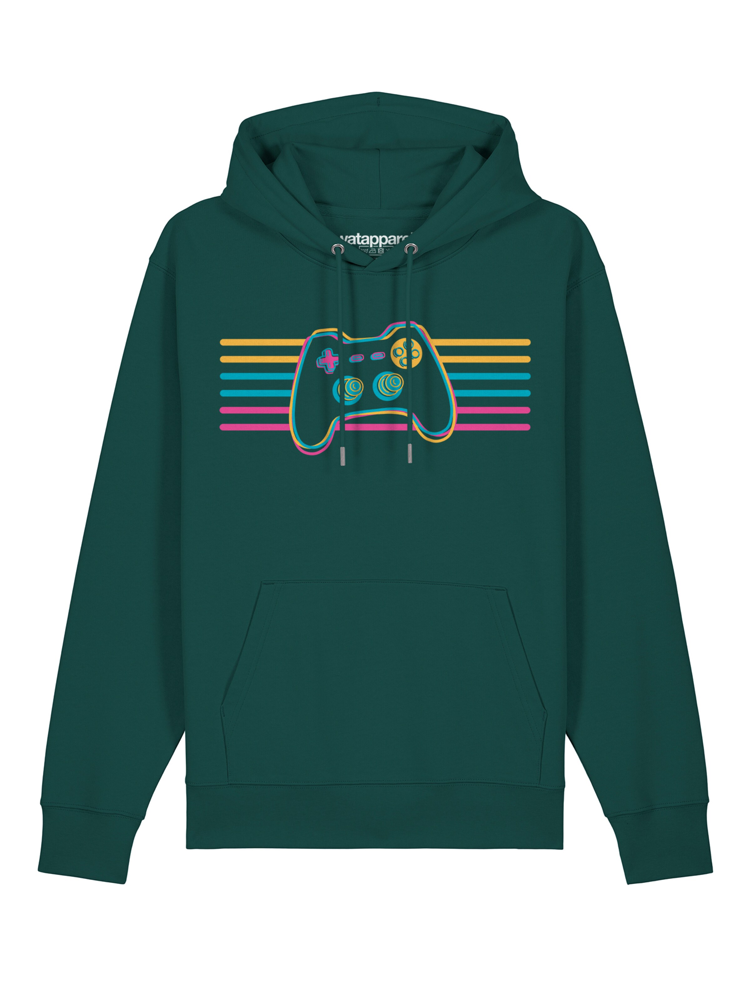 Watapparel Sweatshirt ' Retro Joystick ' in Groen: voorkant