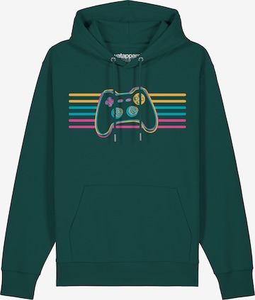 Felpa ' Retro Joystick ' di Watapparel in verde: frontale