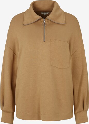 TOM TAILOR Sweatshirt in Brown: front