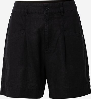 QS Loose fit Pleat-front trousers in Black: front