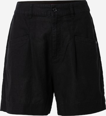 QS Loosefit Kalhoty se sklady v pase – černá: přední strana