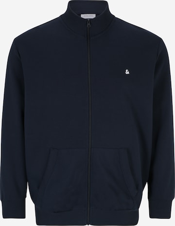 Jack & Jones Plus Zip-Up Hoodie 'Paulos' in Blue: front