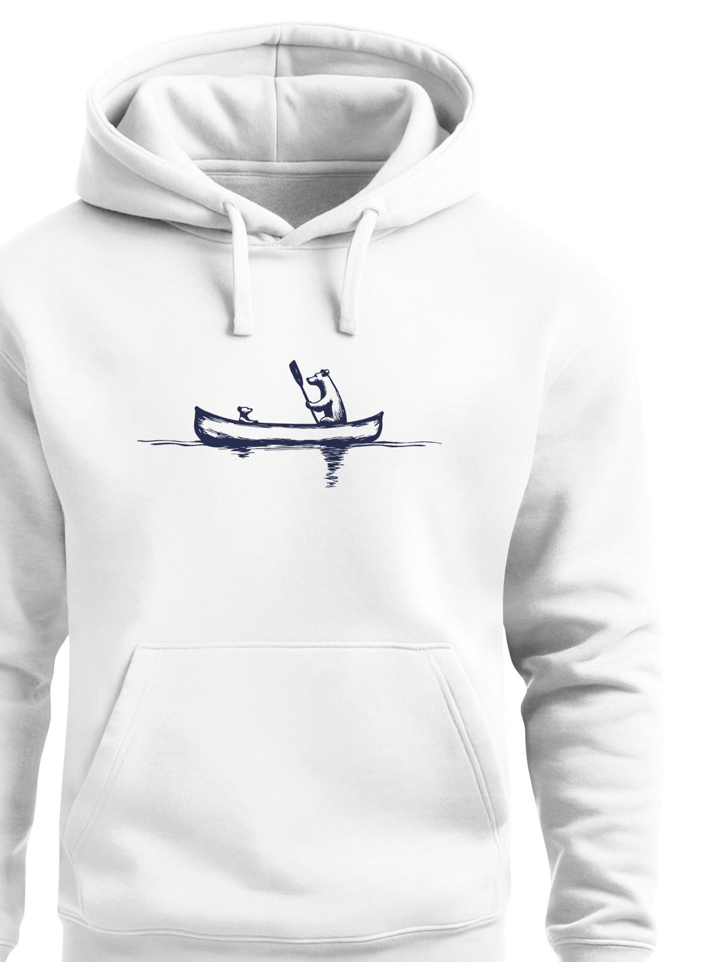 Neverless Sweatshirt 'Bär Kanu' in White