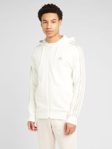 ADIDAS SPORTSWEAR Sports sweat jacket 'Essentials French Terry 3-Stripes ' in White: front