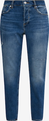 comma casual identity Tapered Jeans i blå: framsida