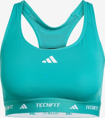 ADIDAS PERFORMANCE Sportski grudnjak 'TECHFIT' u tirkiz / bijela, Pregled proizvoda