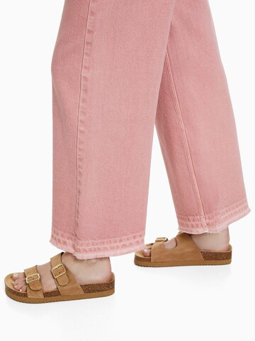 Wide Leg Pantalon Bershka en rose