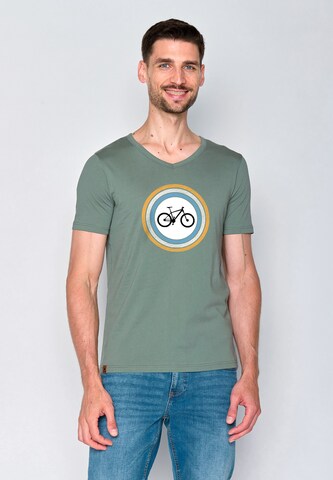Maglietta ' Bike Target ' di GREENBOMB in verde: frontale