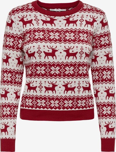 ONLY Sweater 'XMAS' in Wine red / White, Item view