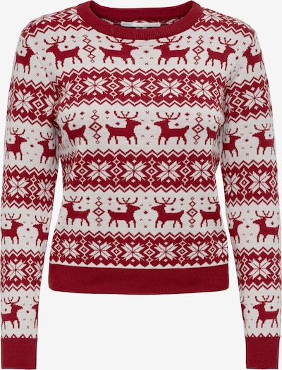 ONLY Sweater 'XMAS' in Wine red / White, Item view