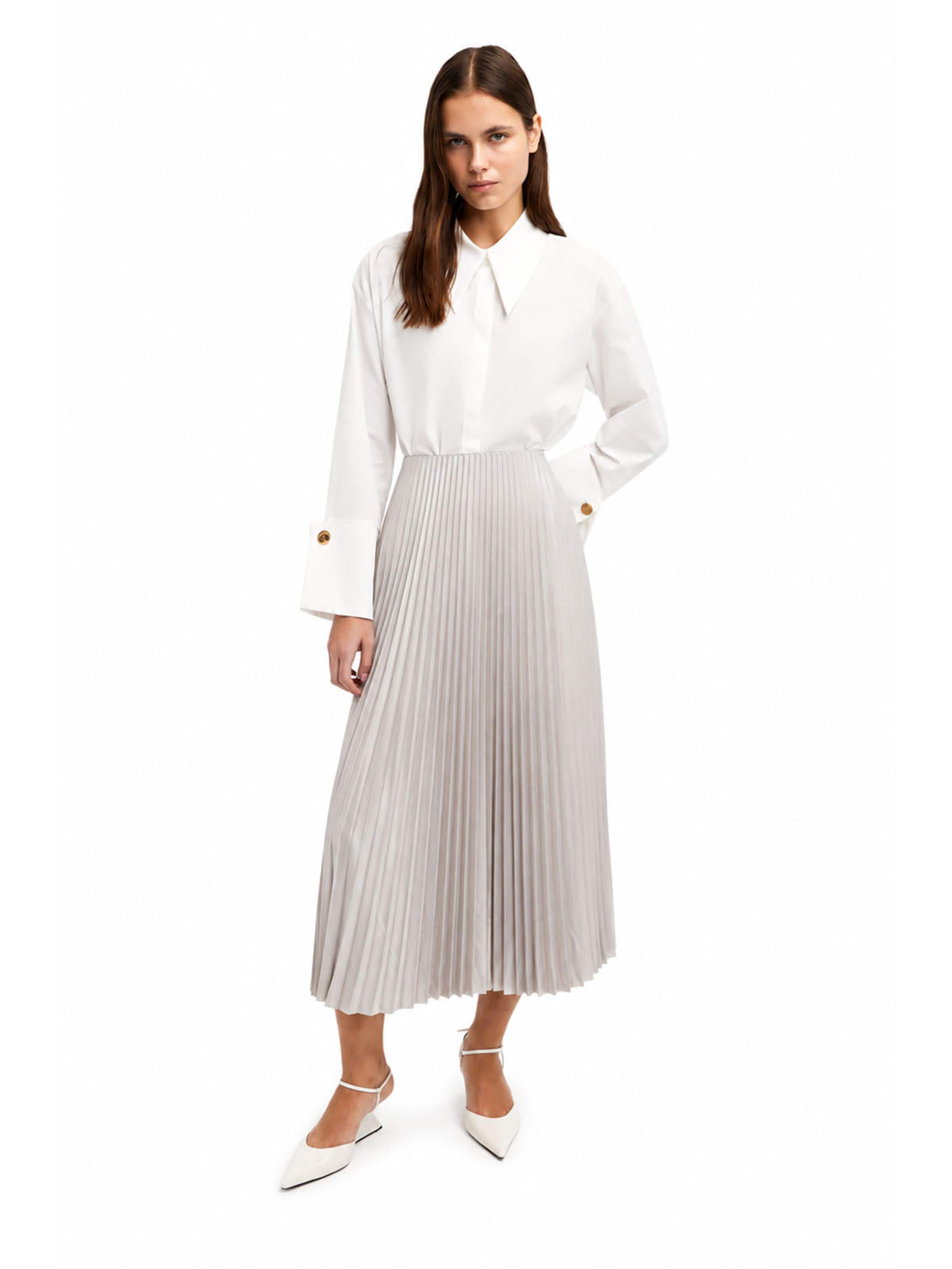 Jupe 'Pleated Skirt' Touché Privé en gris : devant