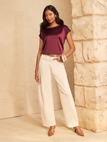 T-shirt love & roses en violet