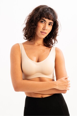 Justever Bralette Bra in Beige: front