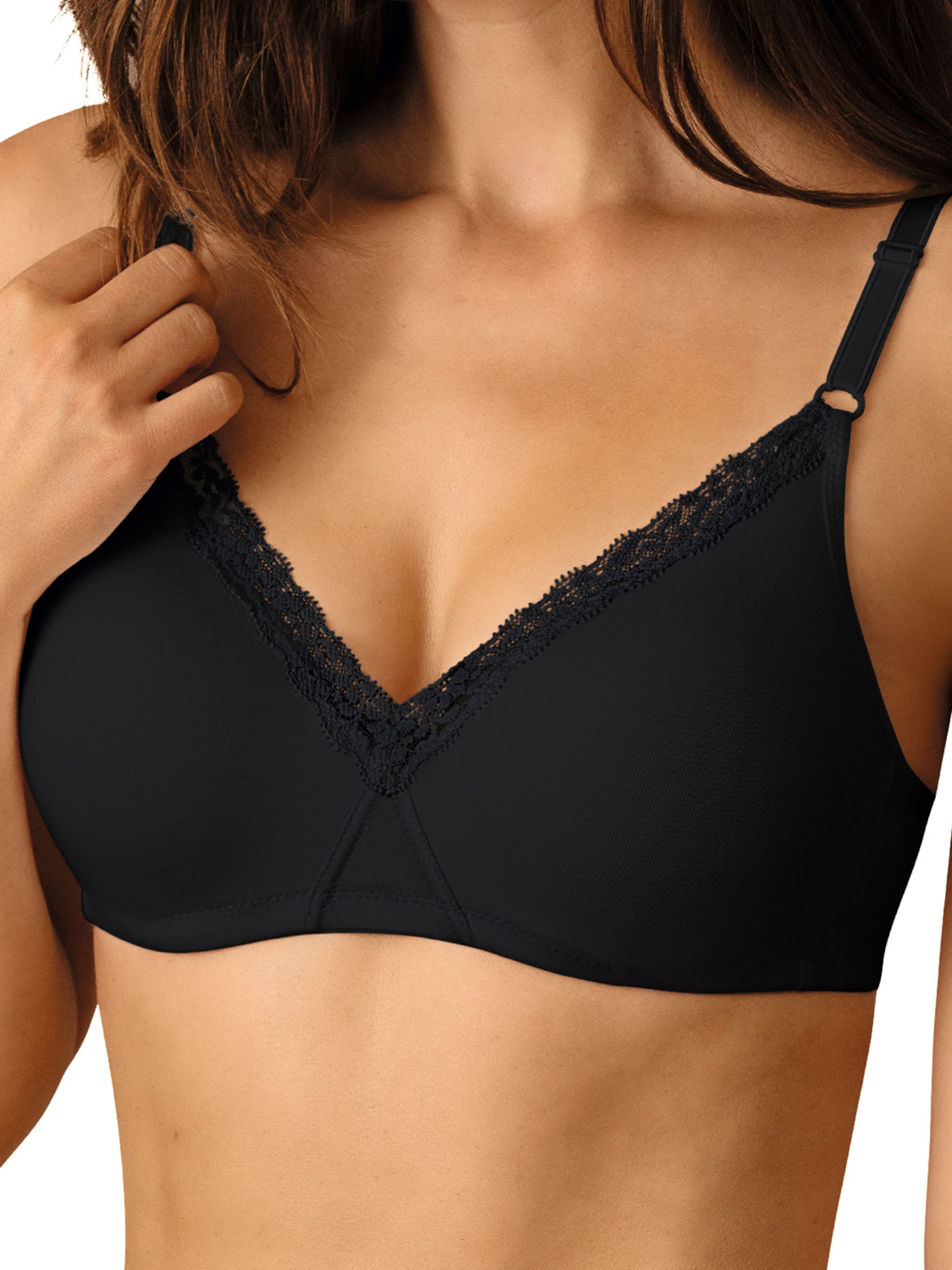 Nur Die Minimizer BH ' Soft Cup mit Spitze ' in Zwart: voorkant