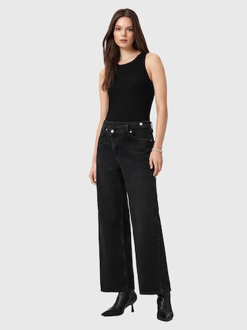 AllSaints - Perna larga Calças de ganga 'Aki' em preto