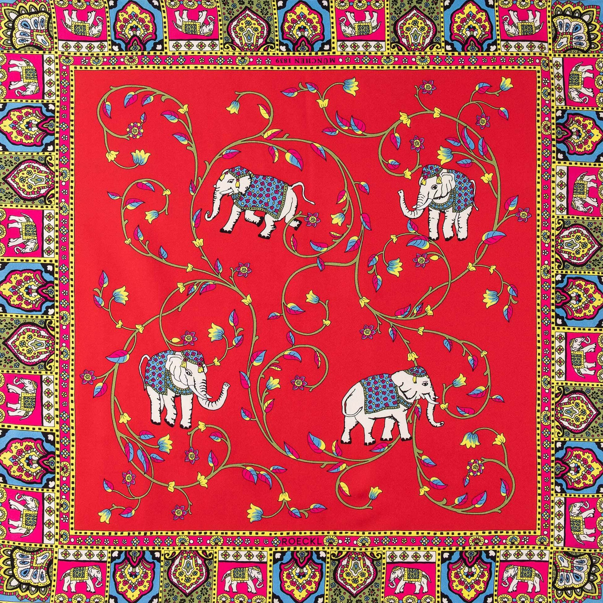 Foulard 'ELEPHANT GARDEN NICKY' di Roeckl in rosso: frontale
