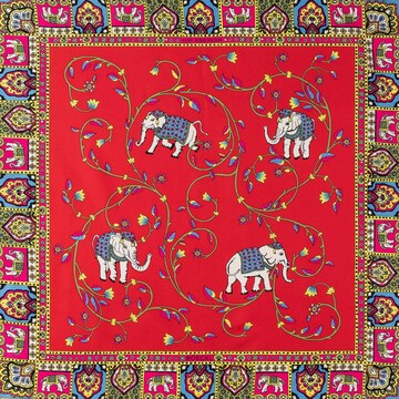 Roeckl Wrap 'Elephant Garden' in Red: front