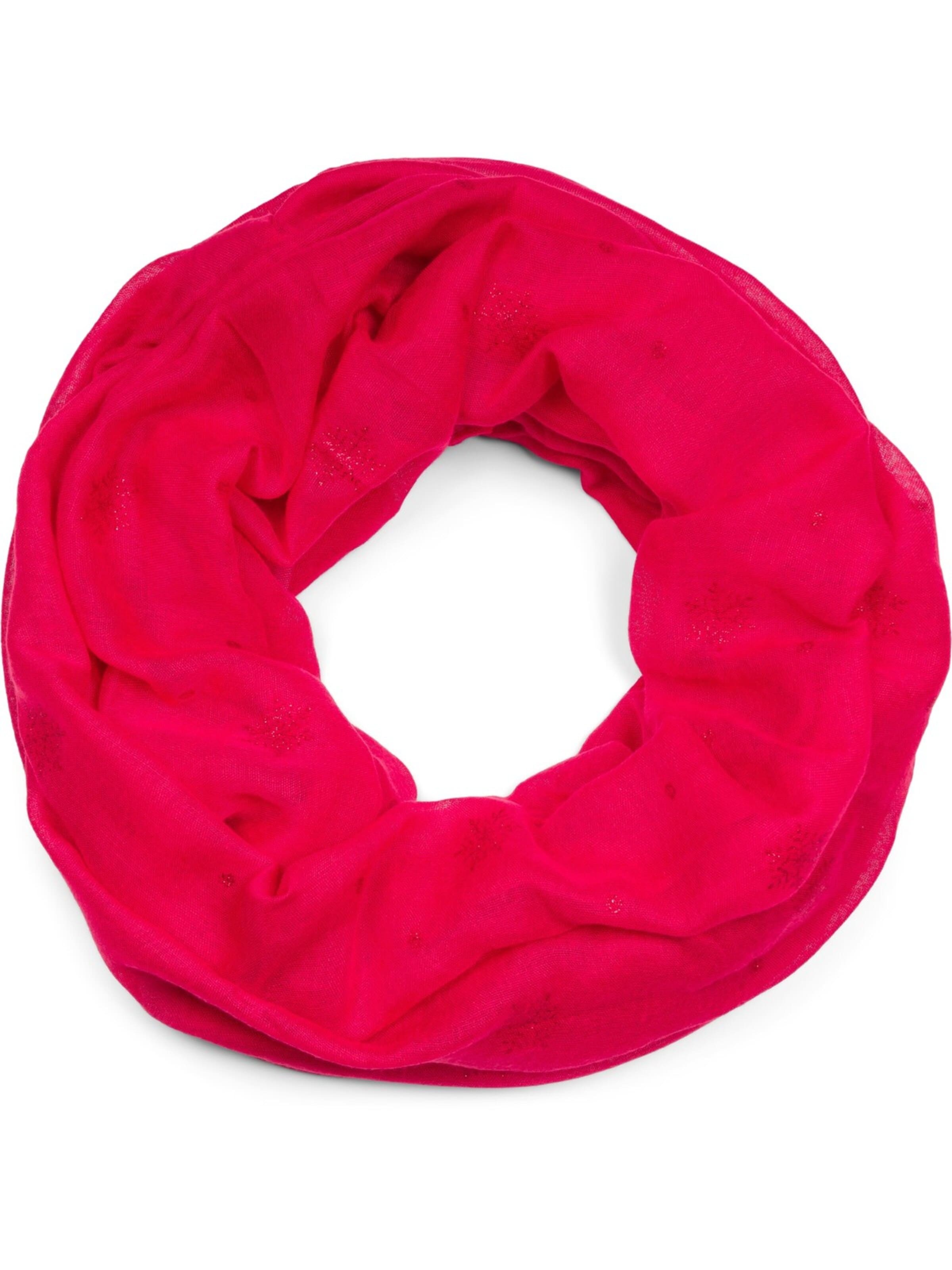 styleBREAKER Schlauchschal 'Loop mit glitzerndem Schneeflocken Print'‌‌‌‌‌‌‌‌‌ in Rot: Vorderseite