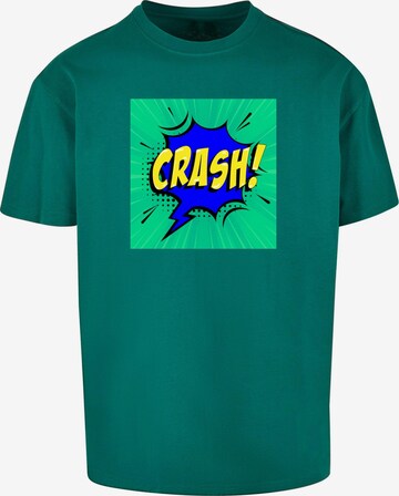 Merchcode Shirt 'Crash Comic' in Groen: voorkant