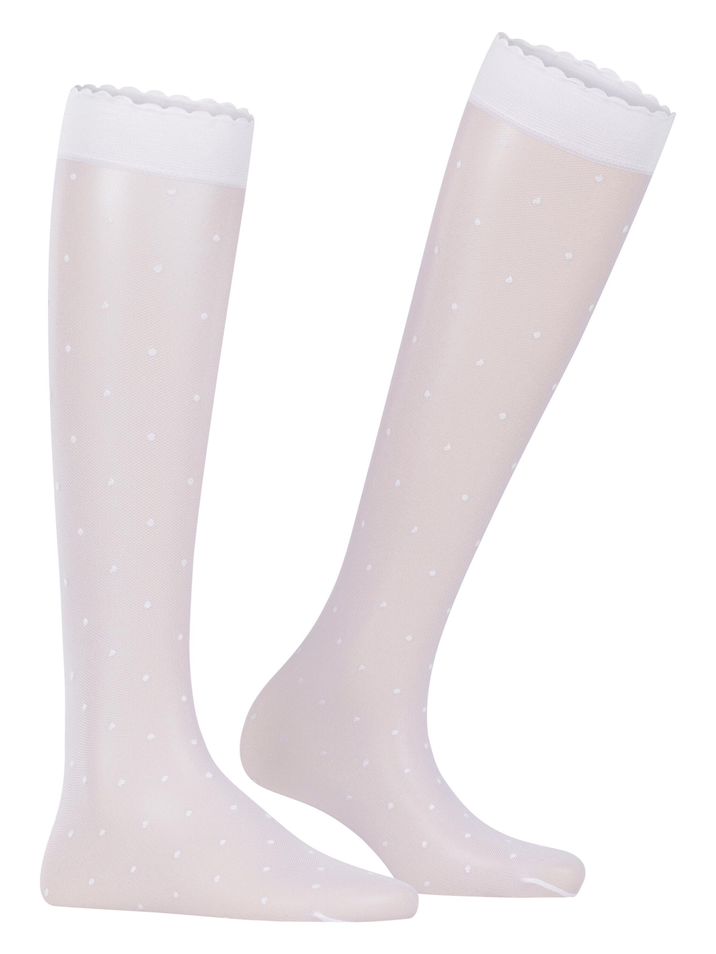 FALKE Over the Knee Socks 'Dot' in White