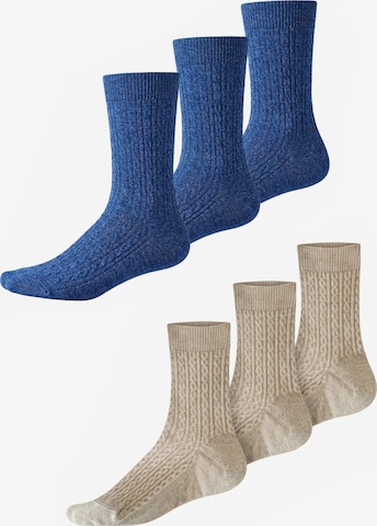 Millo Socks 'Cosy Twist Mix' in Beige: front