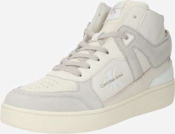 Calvin Klein Jeans - Zapatillas deportivas altas 'Basket' en blanco: frente