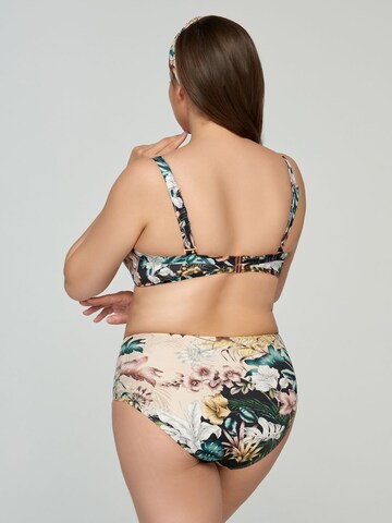 Marc & André T-shirt Bikinitop 'Flower Touch' in Beige