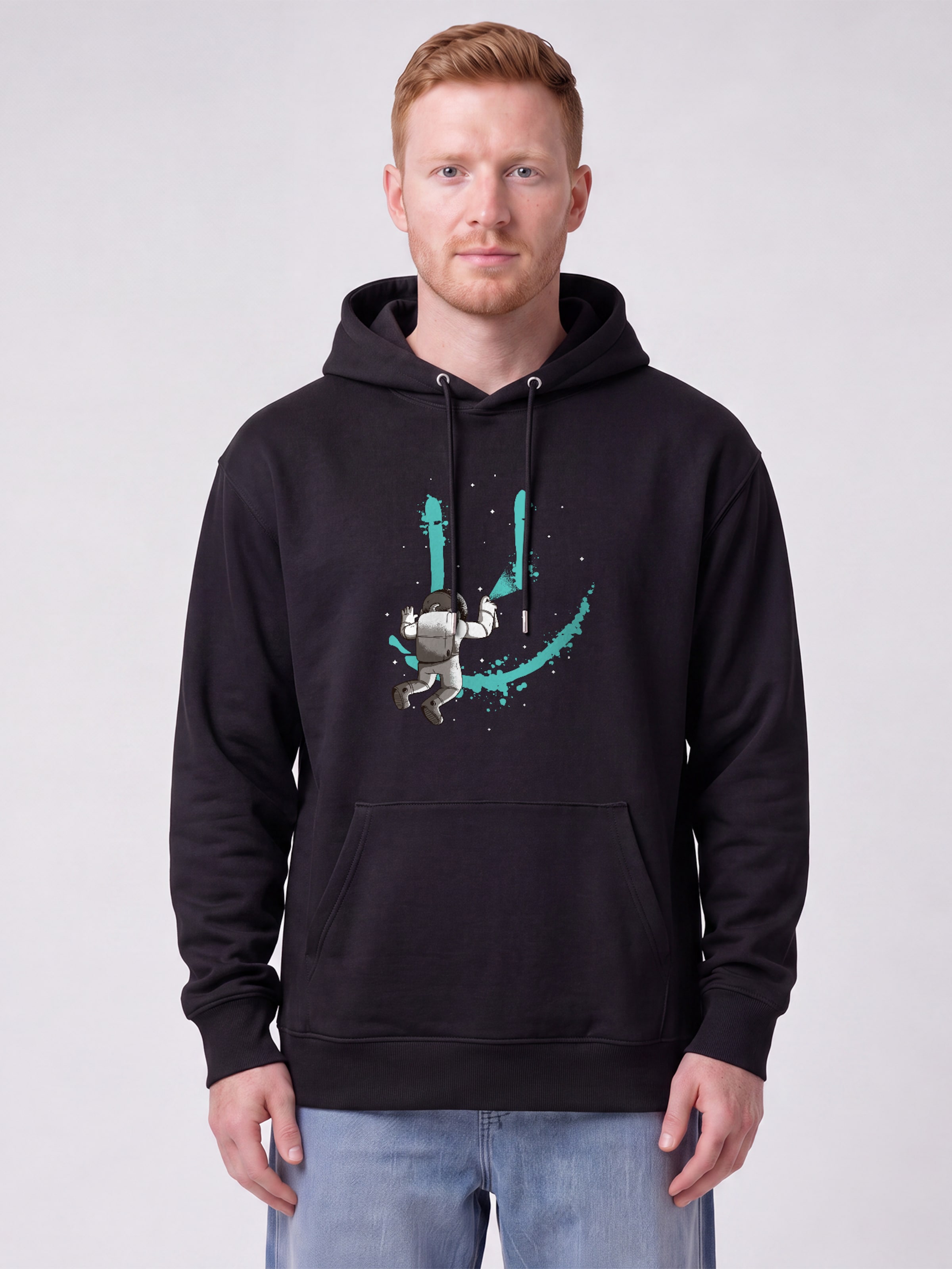 Sweat-shirt 'Graffiti Astronaut' Watapparel en noir : devant