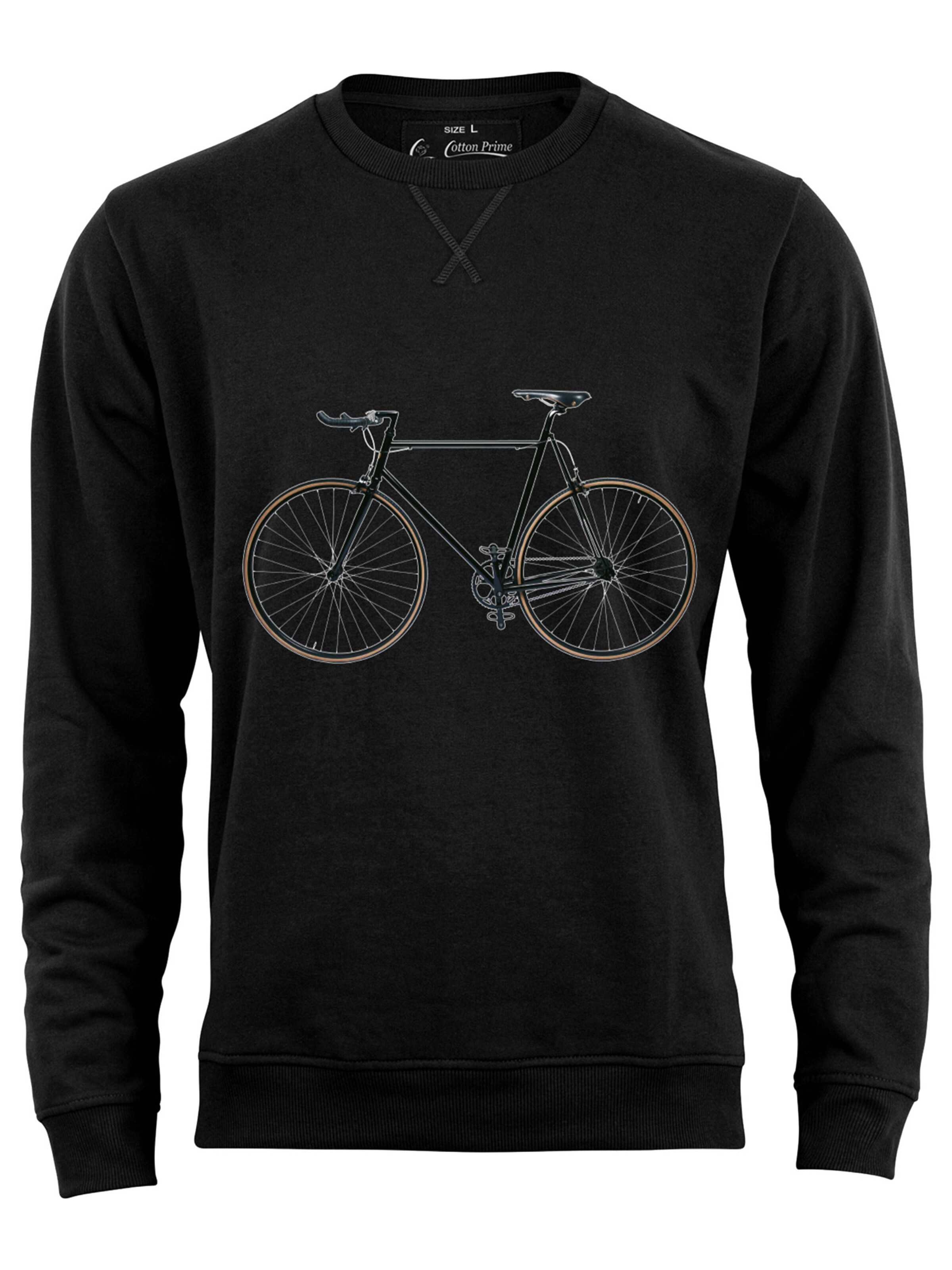Cotton Prime Sweatshirt 'Bike-Fahrrad' in Schwarz: Vorderseite