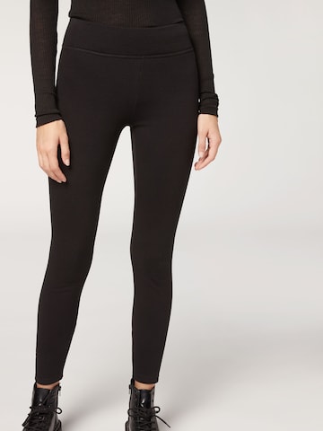 CALZEDONIA Skinny Leggings 'thermo' in Black: front